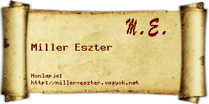 Miller Eszter névjegykártya